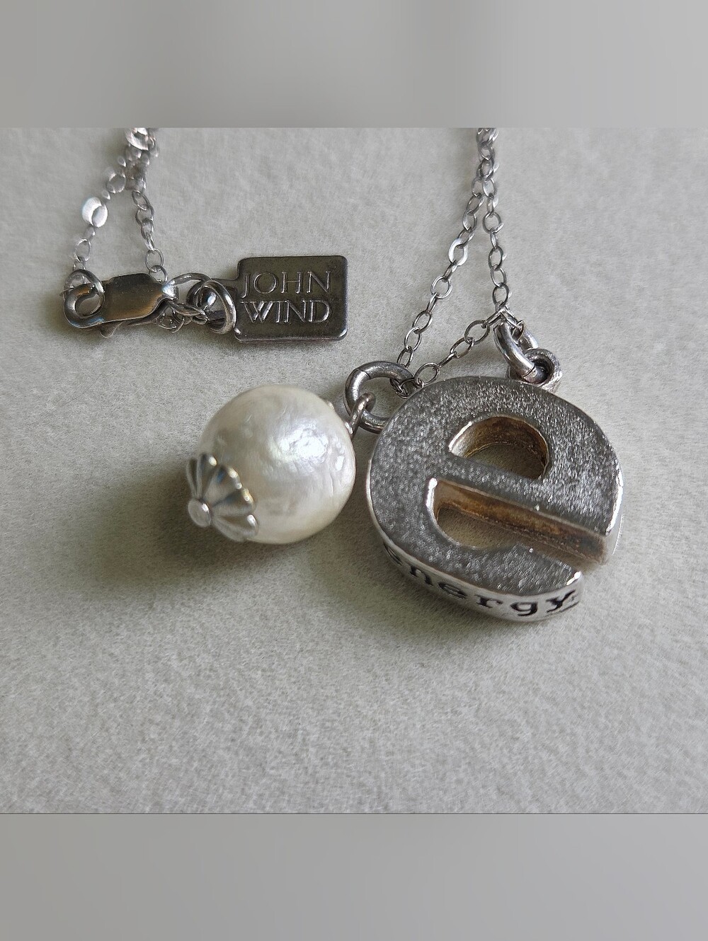 John Wind Silverplated e Energy Pendant Necklace